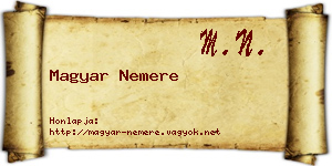 Magyar Nemere névjegykártya